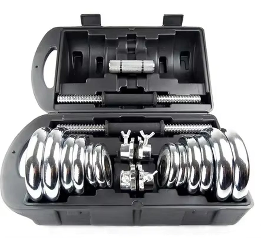 Set de mancuernas ajustables cromadas – 20 kg