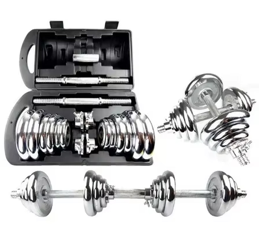 Set de mancuernas ajustables cromadas – 20 kg