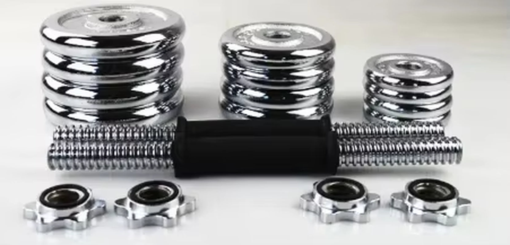 Set de mancuernas ajustables cromadas – 20 kg