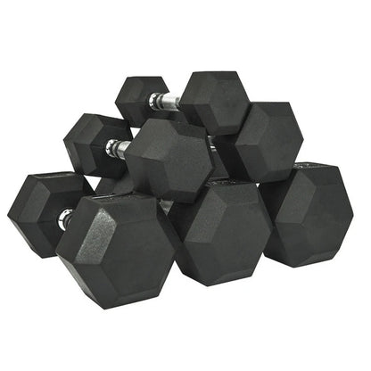 Mancuernas hexagonales de goma antideslizantes – 2.5 Kg a 15 Kg /5.5 Lb a 33 Lb