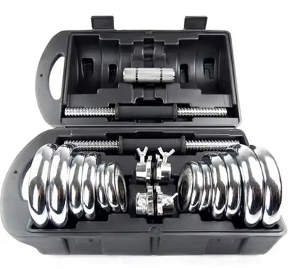 Set de mancuernas ajustables cromadas – 20 kg