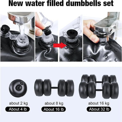 Mancuernas de agua ajustables 8-10 kg – ¡Entrená donde quieras!