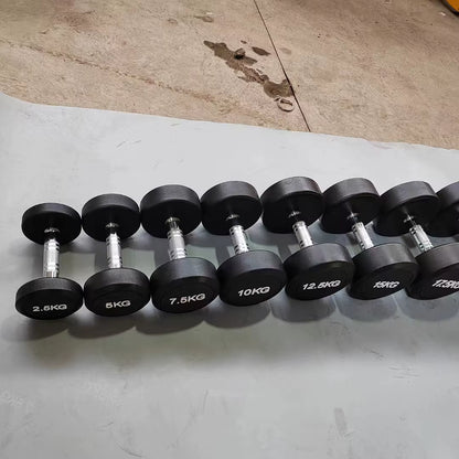 The Hot Selling 2.5Kg to 30Kg Rubber Covered round Dumbbells for Body Building